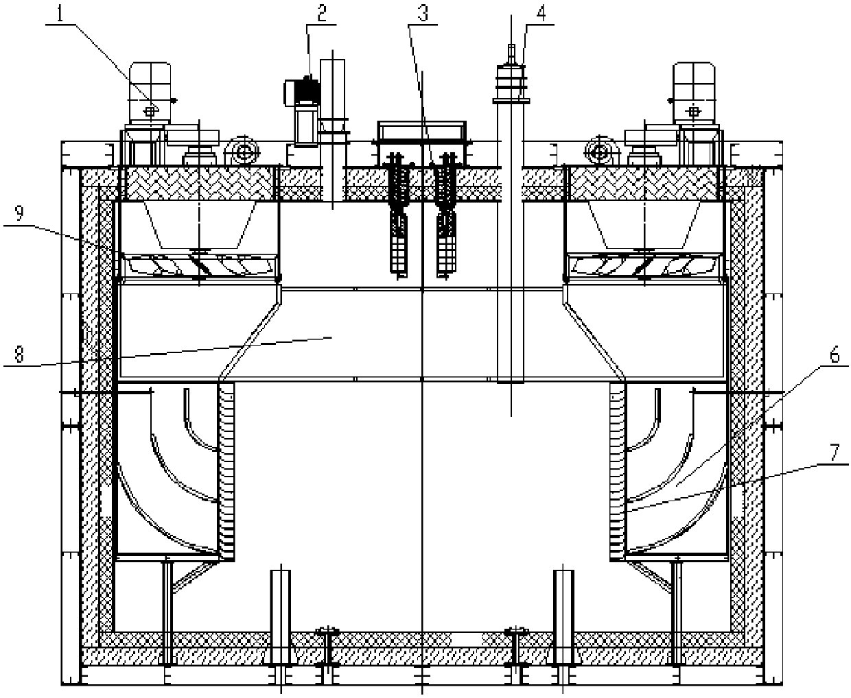 Gas circulation flow-guiding system used for heat treatment furnace
