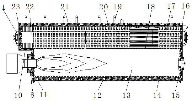 Novel three-return-stroke water tube boiler