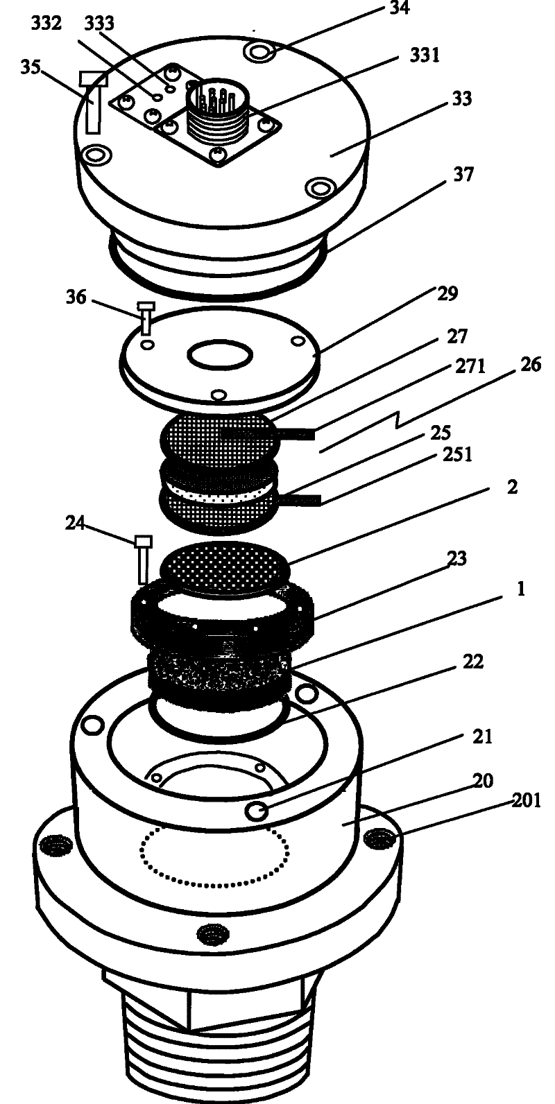 Gas sensor for monitoring gas content in insulating oil