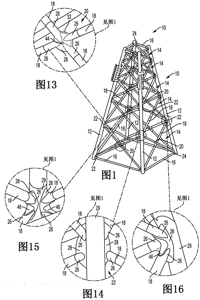 Node structures for lattice frames