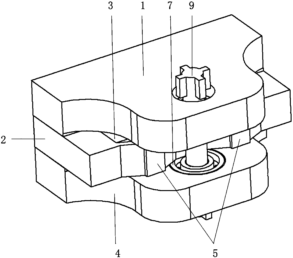 Rotary inertial piezoelectric actuator and its actuation method with double diamond-shaped series drive mechanism