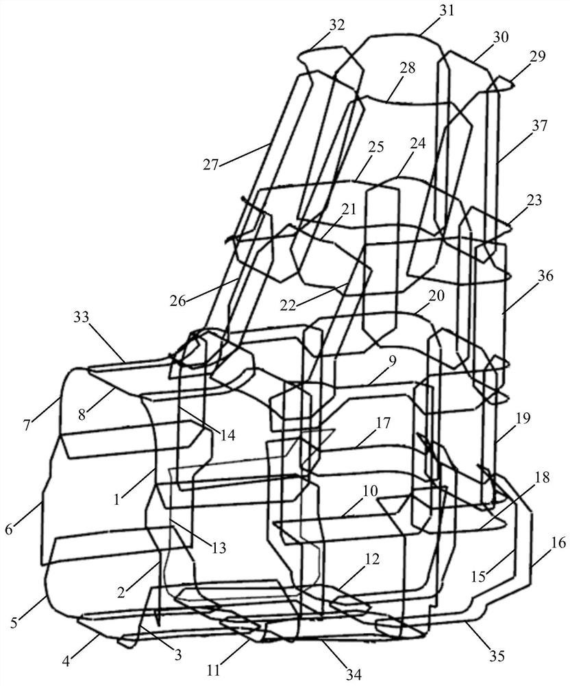 32-channel foot radio frequency receiving coil device for magnetic resonance imaging