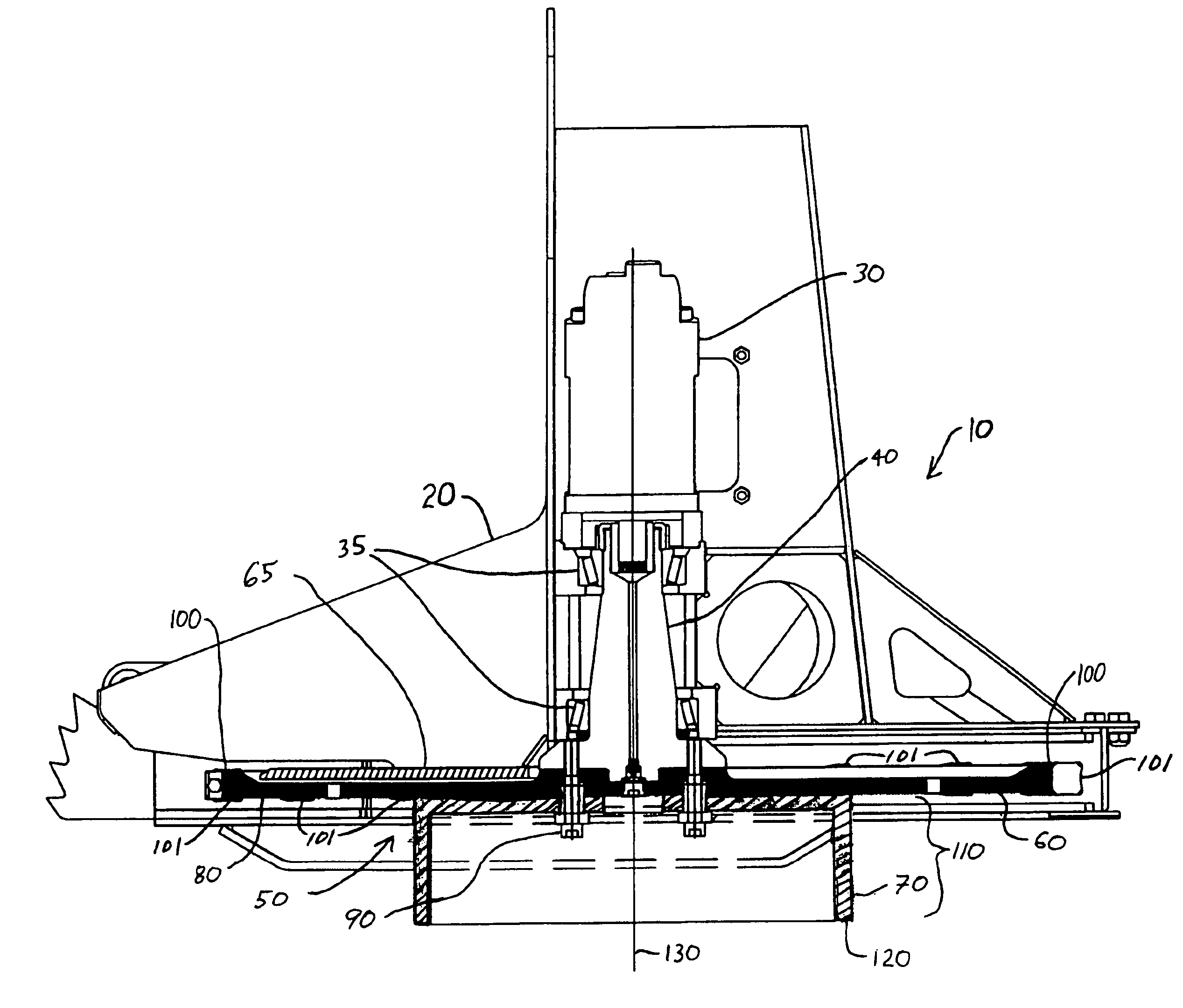 Apparatus and method for severing a tree and reducing the tree stump