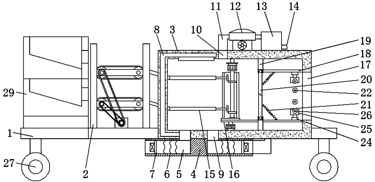 Working method of efficient plate drying treatment device