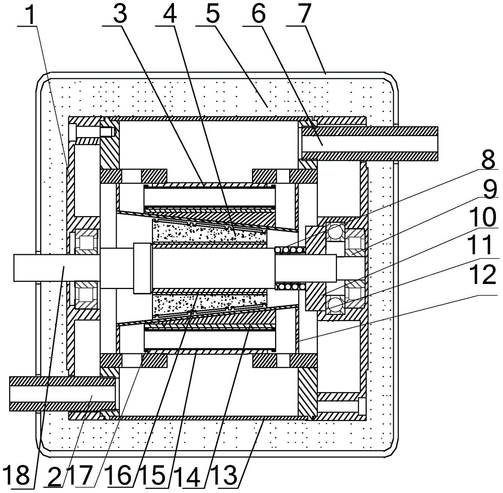 Rotary electromagnetic heating device of conical rotor