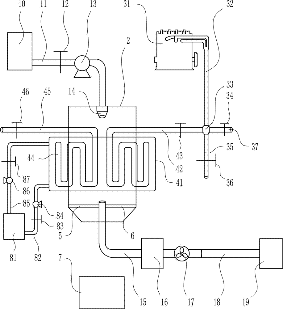 Waste heat-reusing energy-saving type spray-drying tower