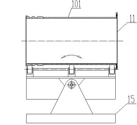Method for manufacturing steel-plastic composite pipe with rotational moulded inner wall and composite glass fiber outer wall