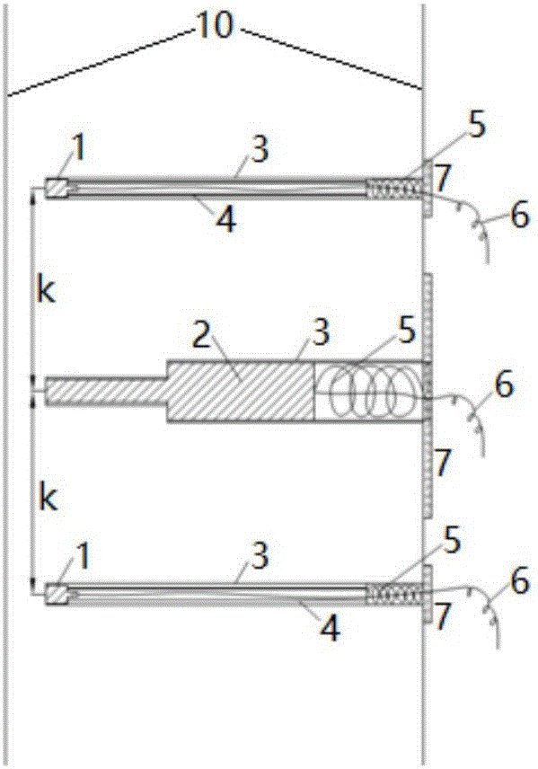 Elastic wave reflecting method device installed on shield and its measuring method