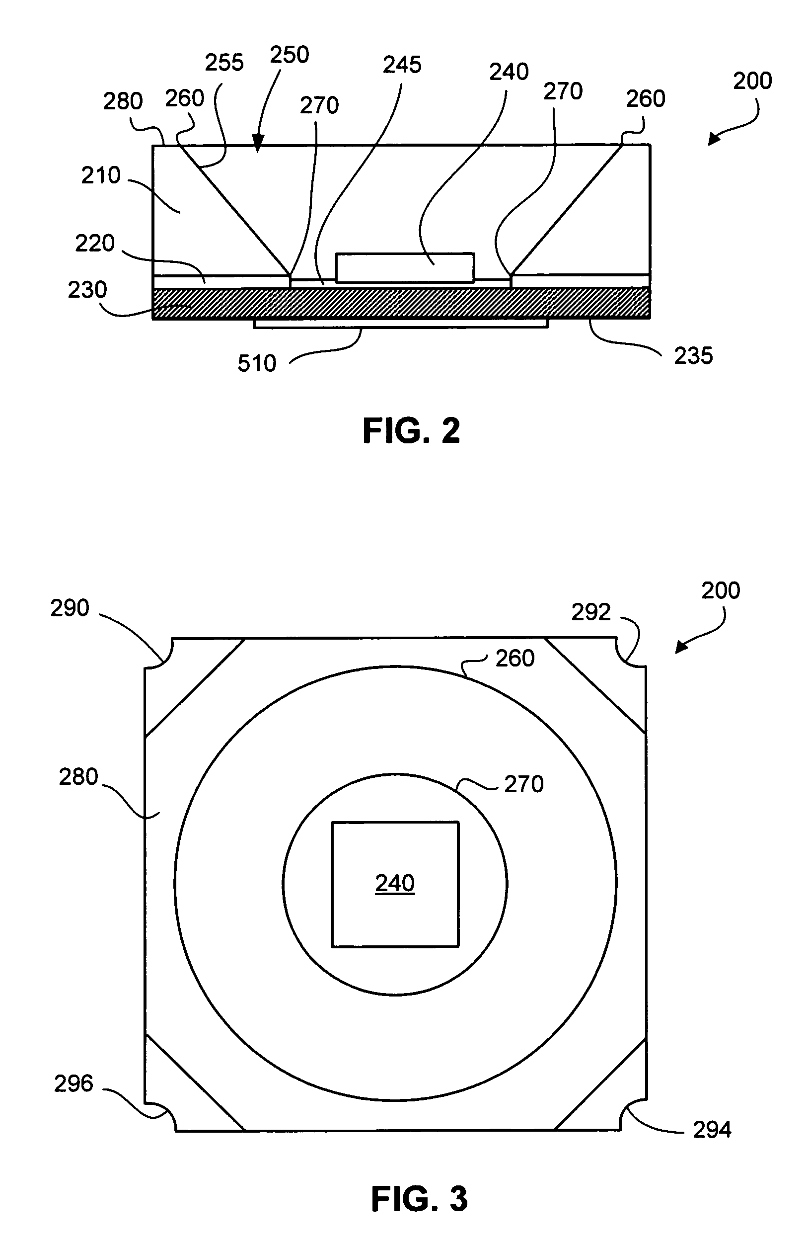 High power LED package with universal bonding pads and interconnect arrangement