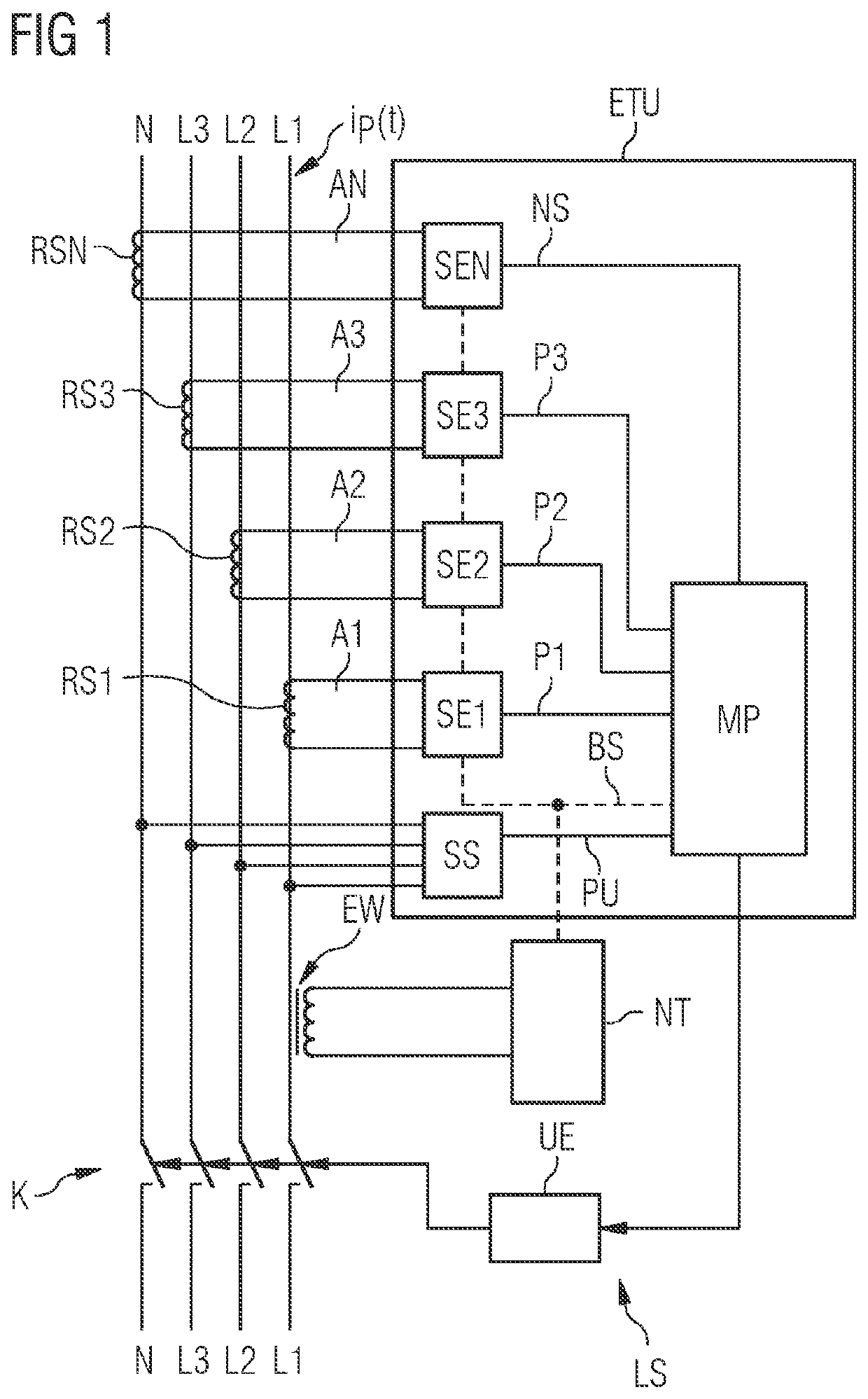 Low-voltage circuit breaker and power measuring arrangement