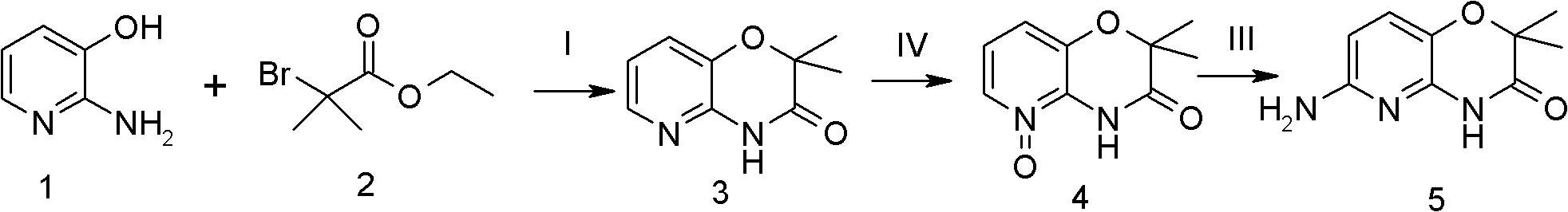 Synthesis method for 6-amino-2,2-dimethyl-2H-pyridino-[3,2-b] [1,4] oxazine-3(4H)-ketone