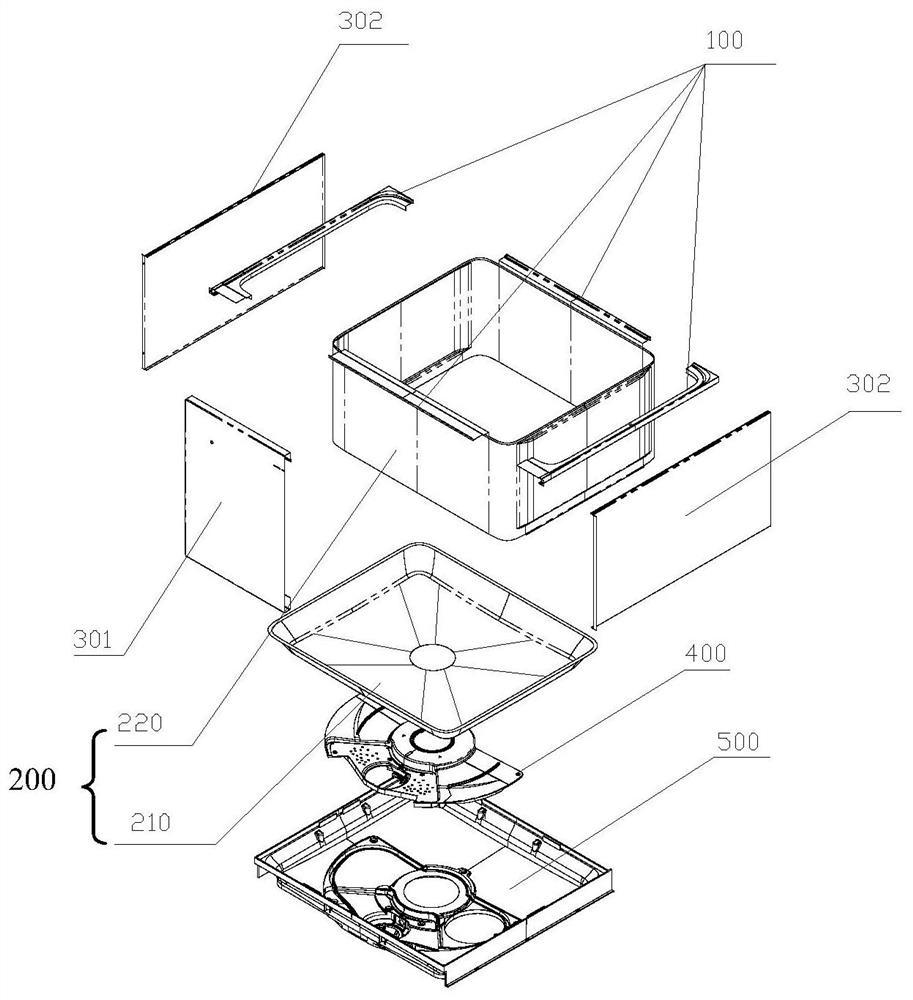Inner container structure of dish-washing machine