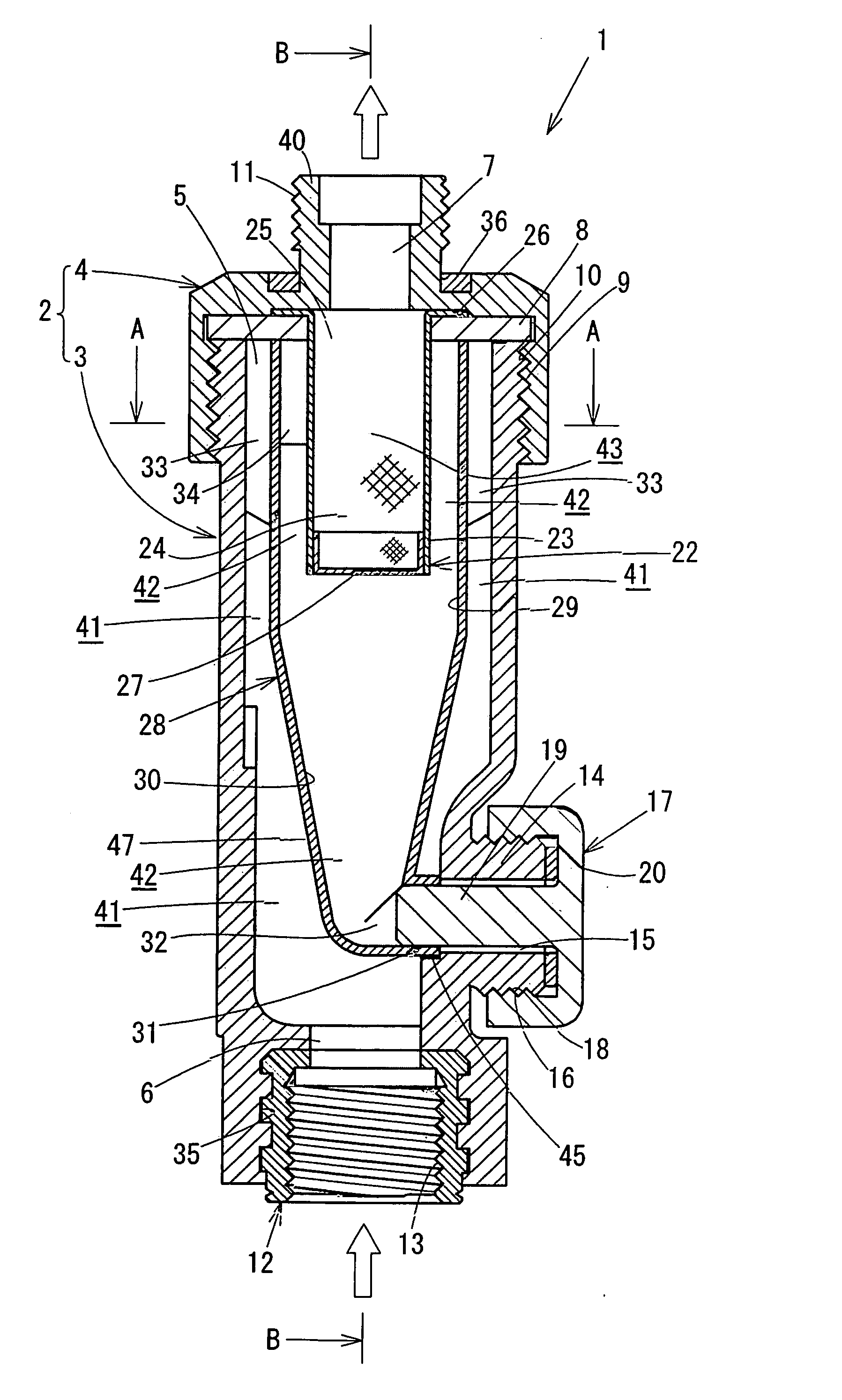 In-line strainer