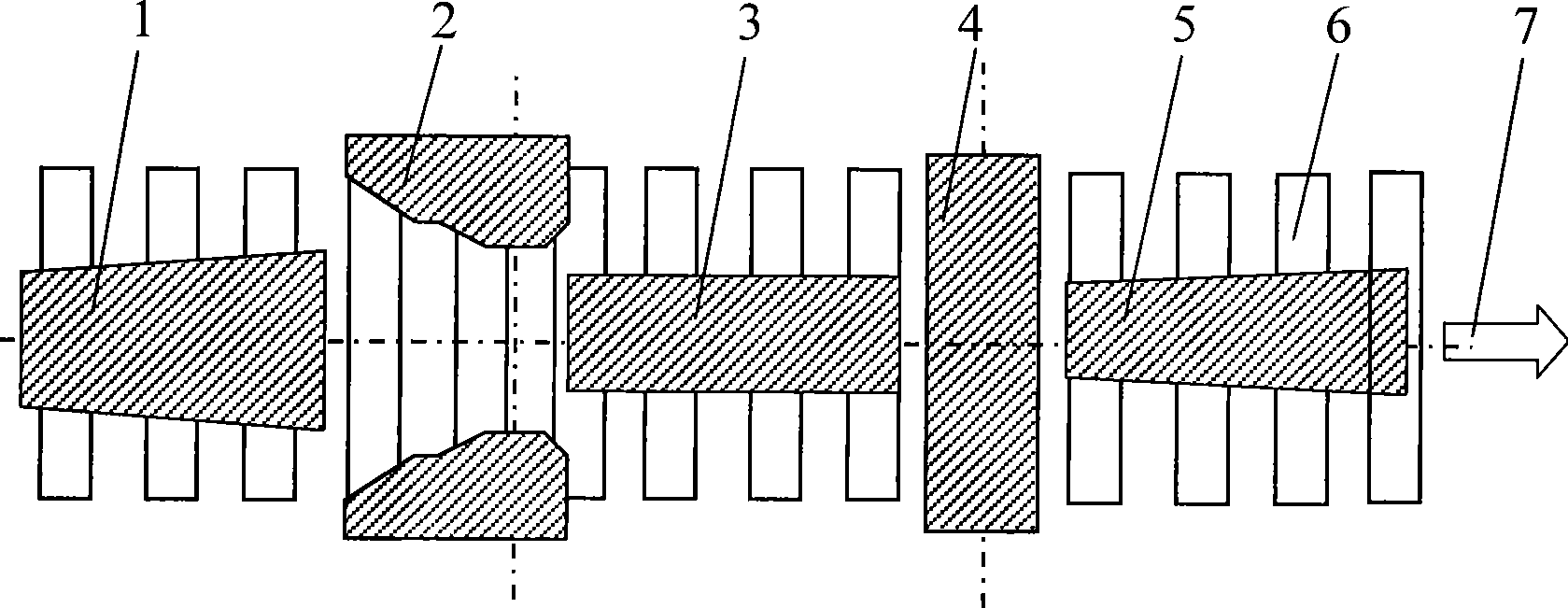 Control method for producing conical plate blank using side compression machine of fixed width plate blank