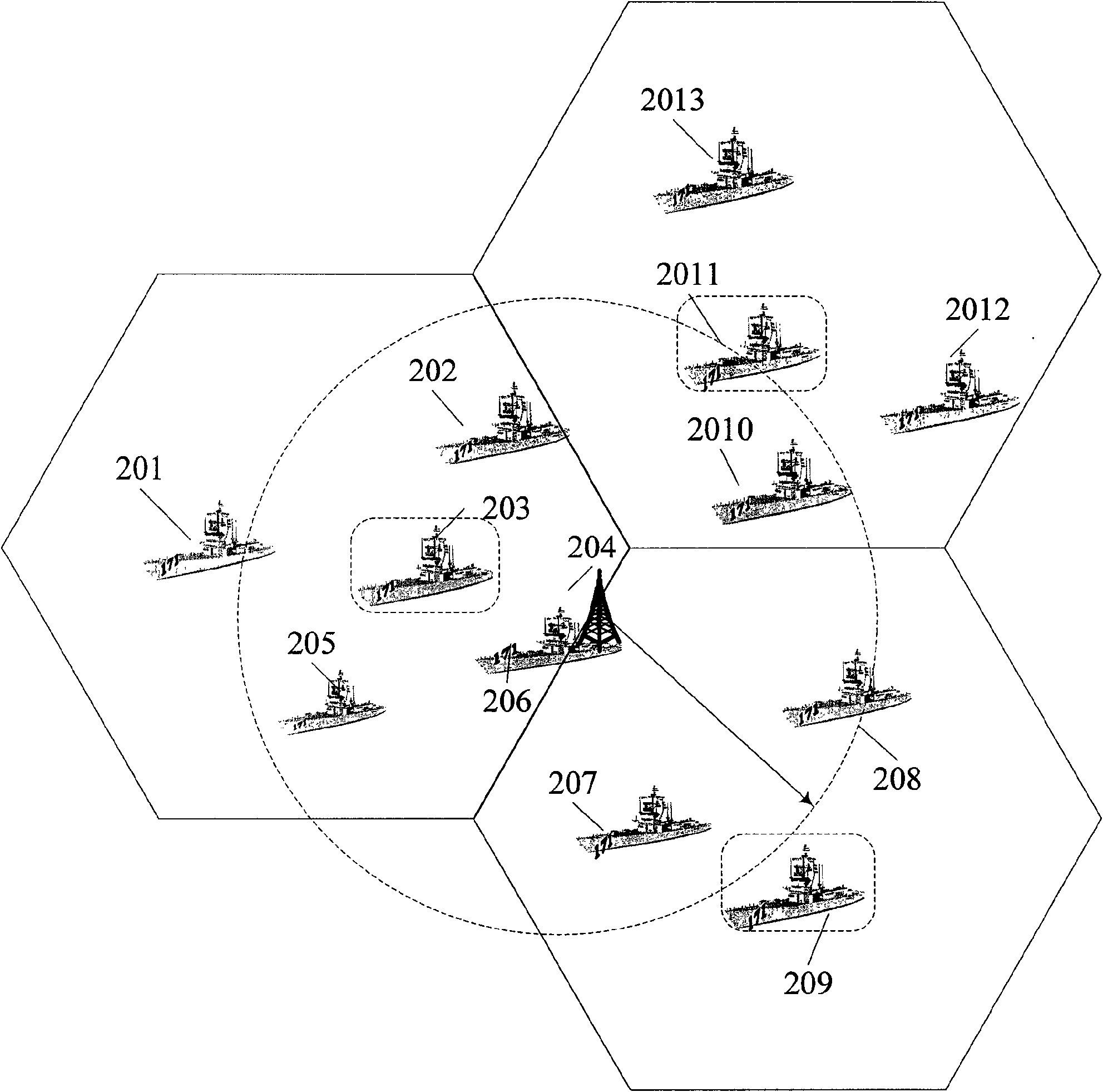 Ships fast self-networking method based on GPS information