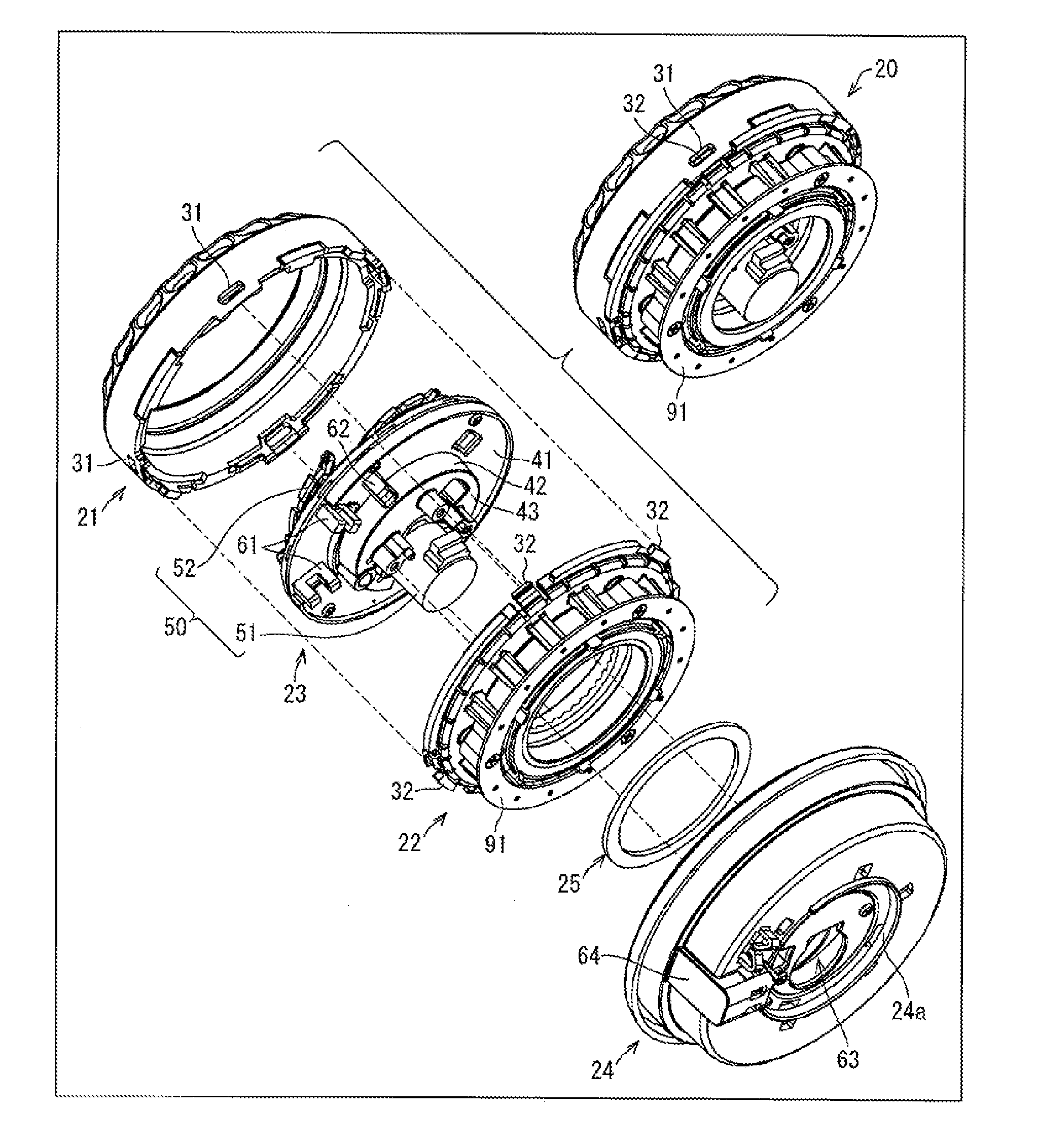 Staging operation unit