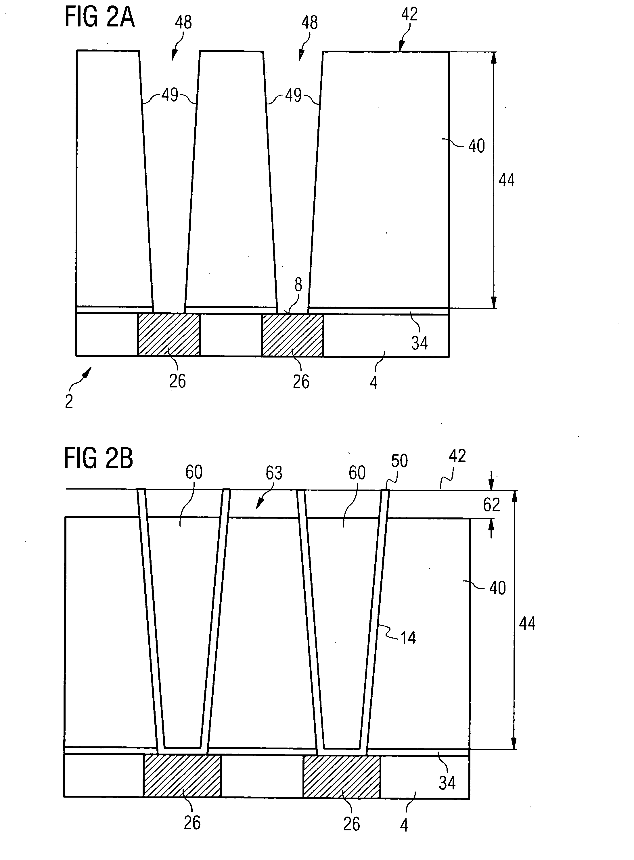 Stacked capacitor and method for producing stacked capacitors for dynamic memory cells