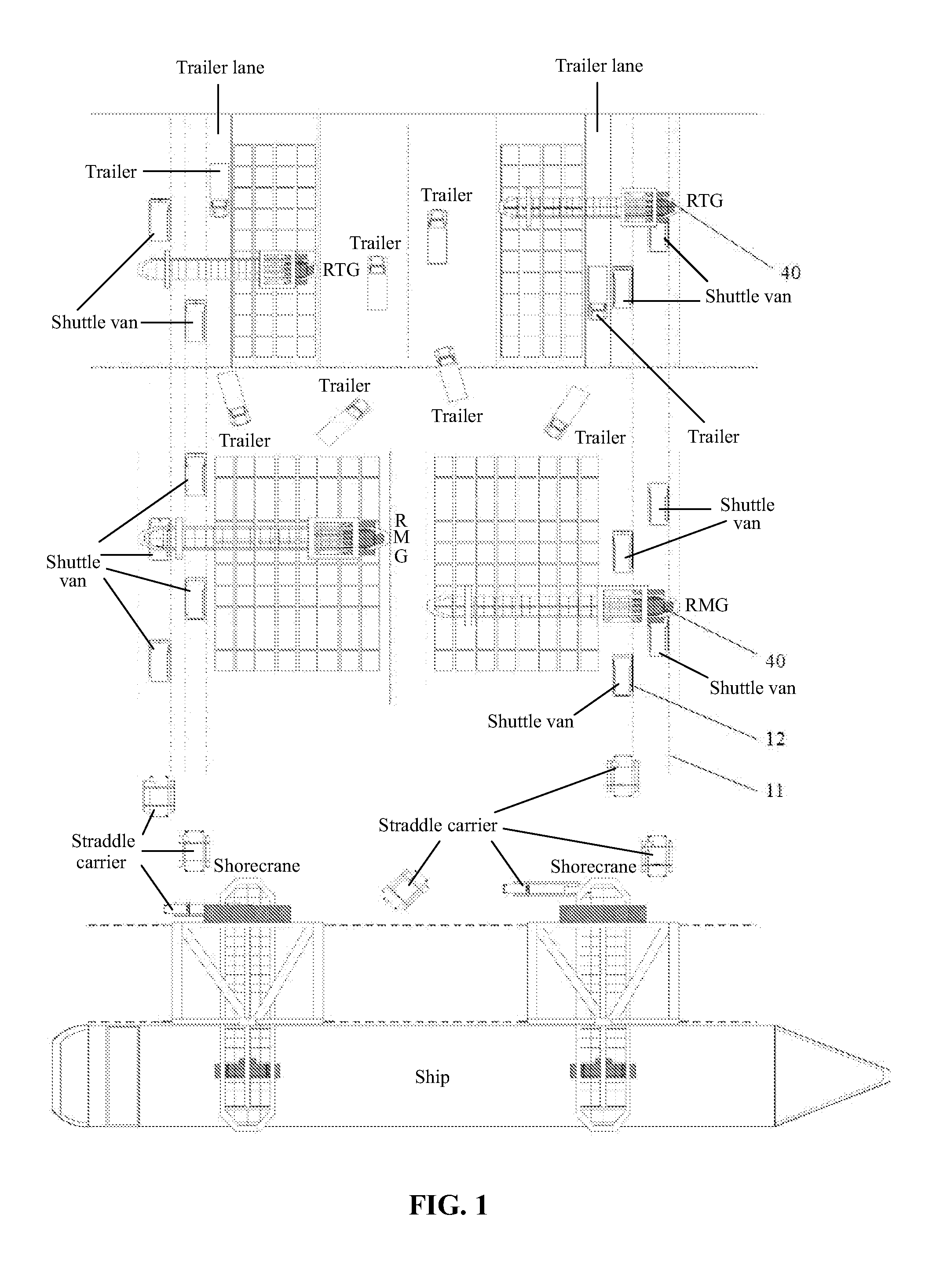 Shuttle van system for container terminal and method for transporting containers using same