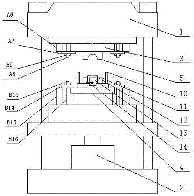 One-time molding crimping device for composite insulators