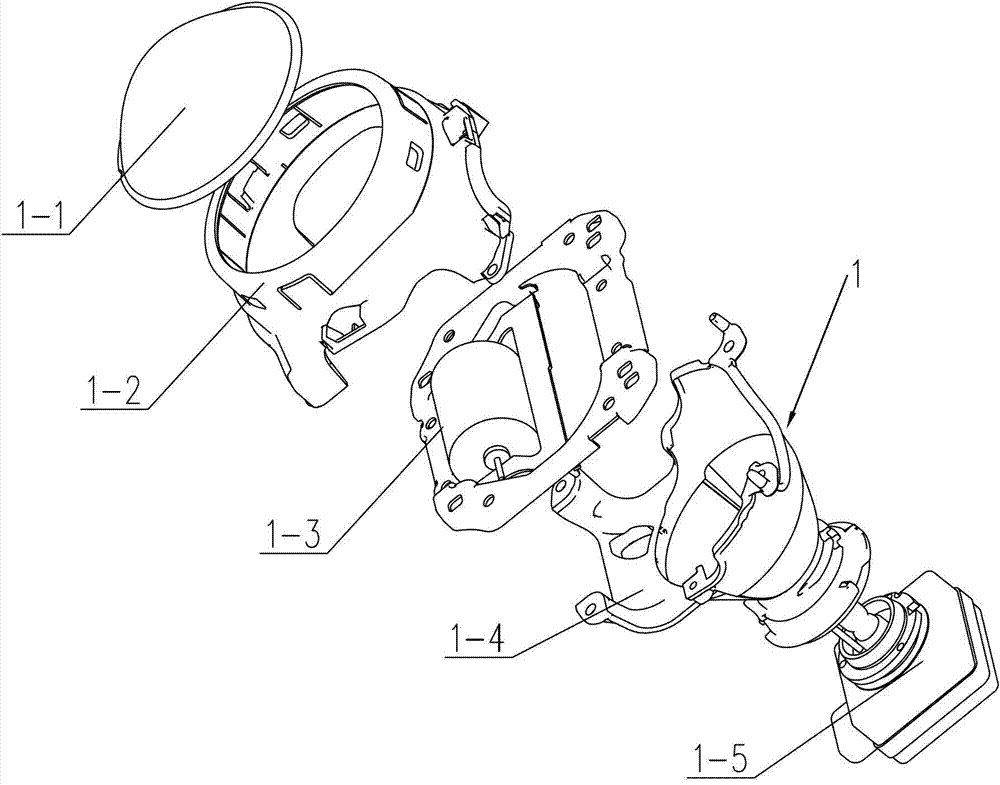 The transmission mechanism of the afs module of the automobile headlight