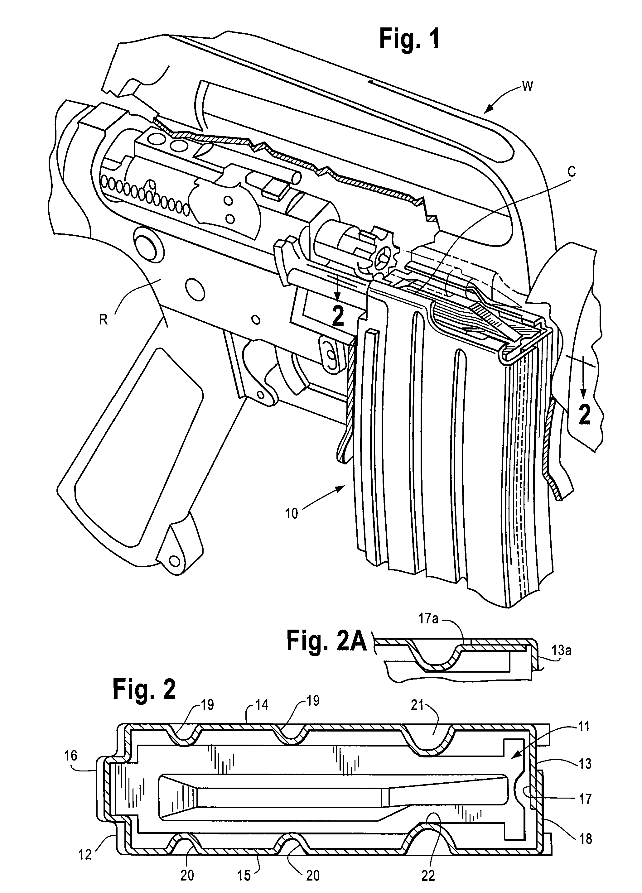 Arcuate magazine for a firearm and a method for making the same