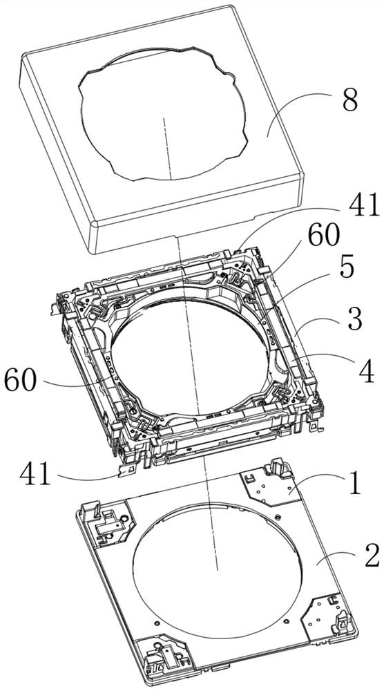 Double-support elastic sheet type anti-shake system, lens driving device and camera shooting equipment