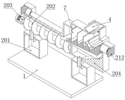 A screening type screw conveying device that can be heated and dried