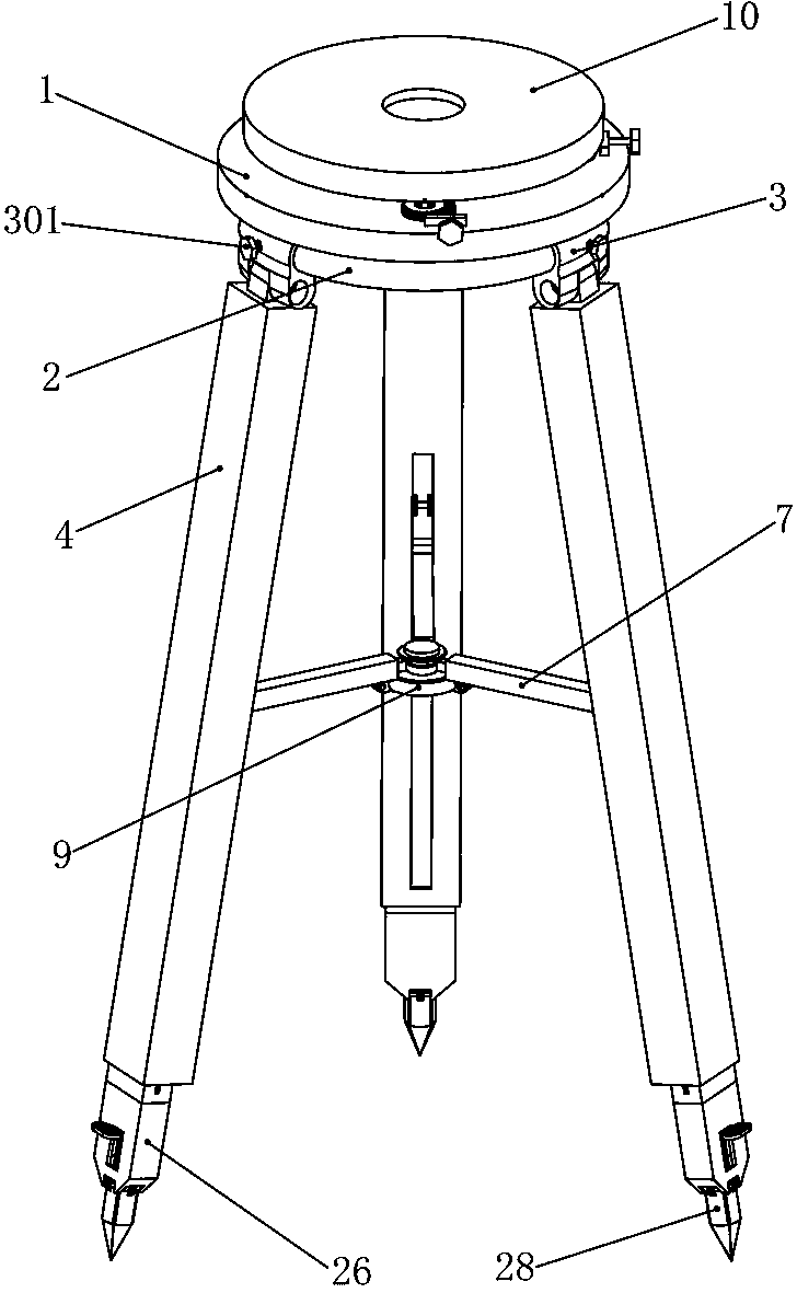 Mechanical supporting device for civil engineering surveying and mapping