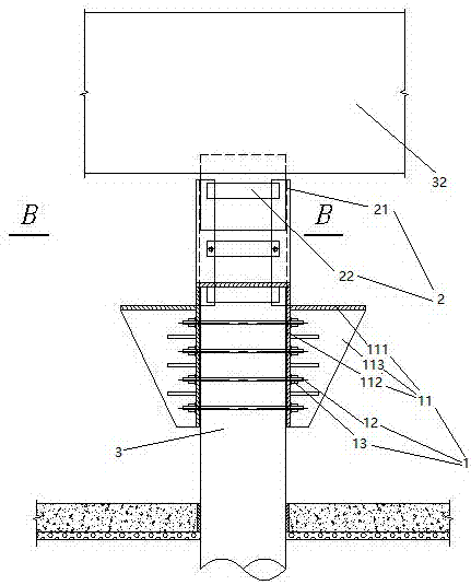 Limiting device used for cut-off deflection rectifying of prefabricated square pile
