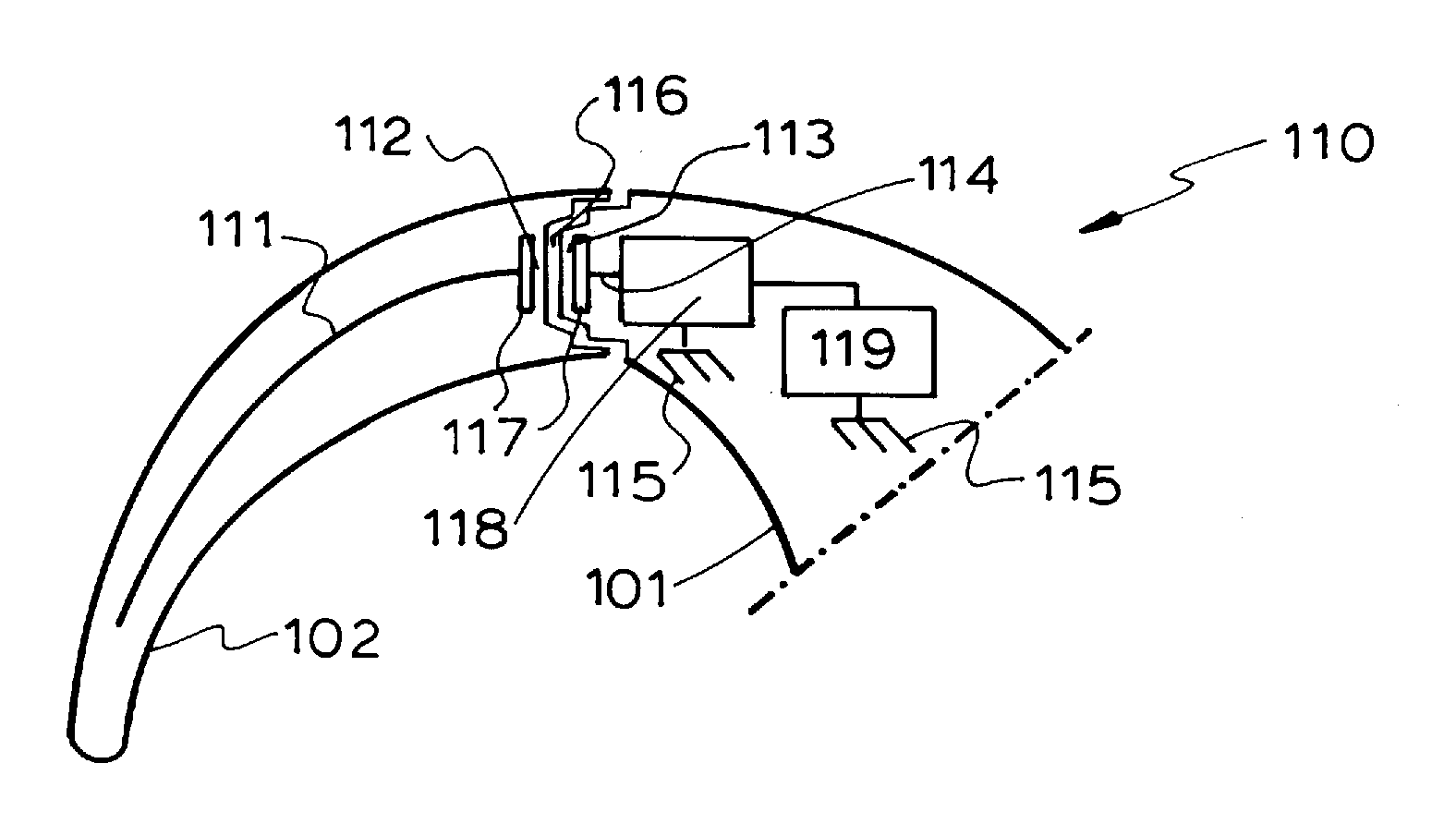 Antenna for behind-the-ear (BTE) devices