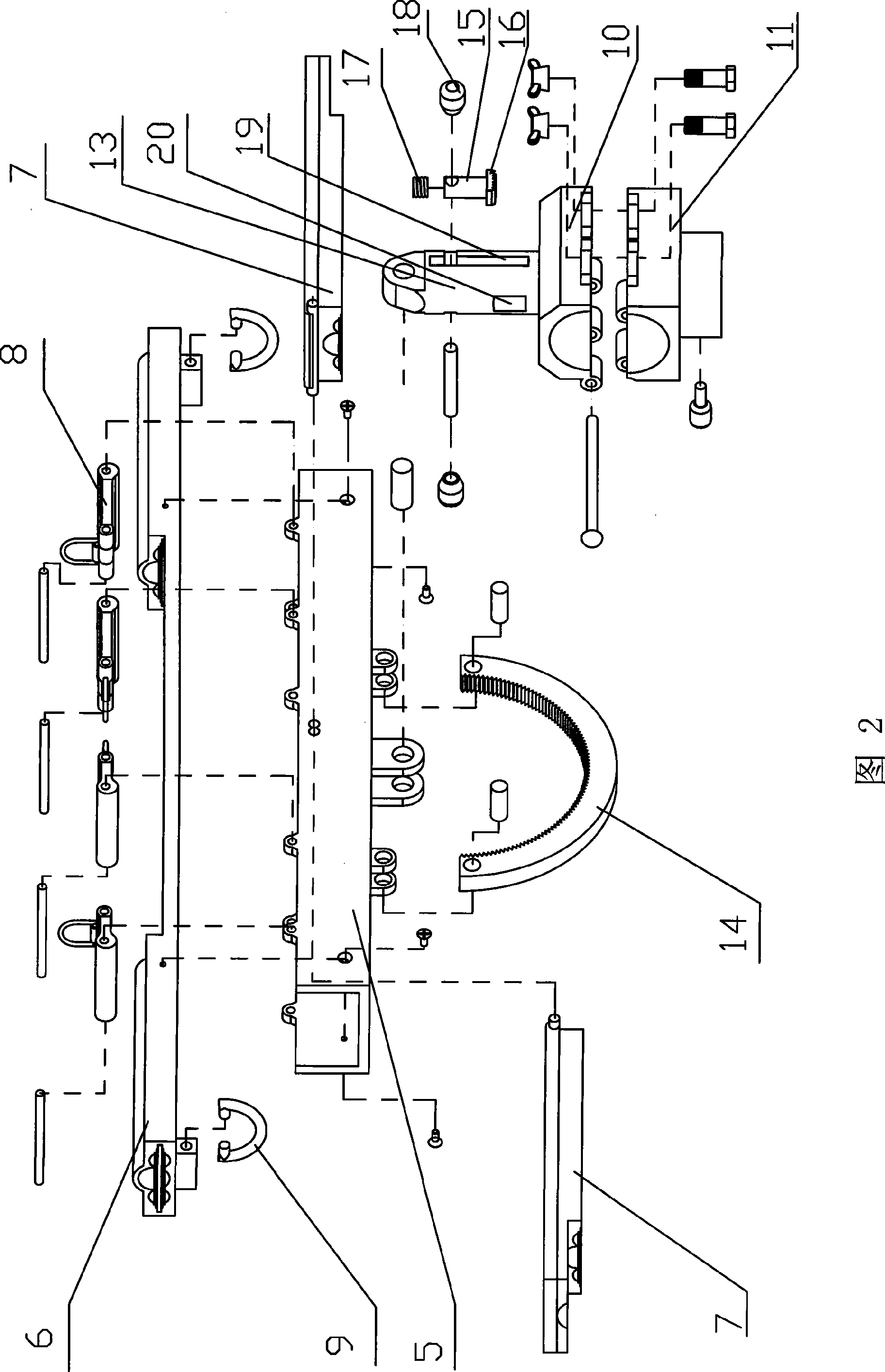 Angle adjustable cradling piece connection device