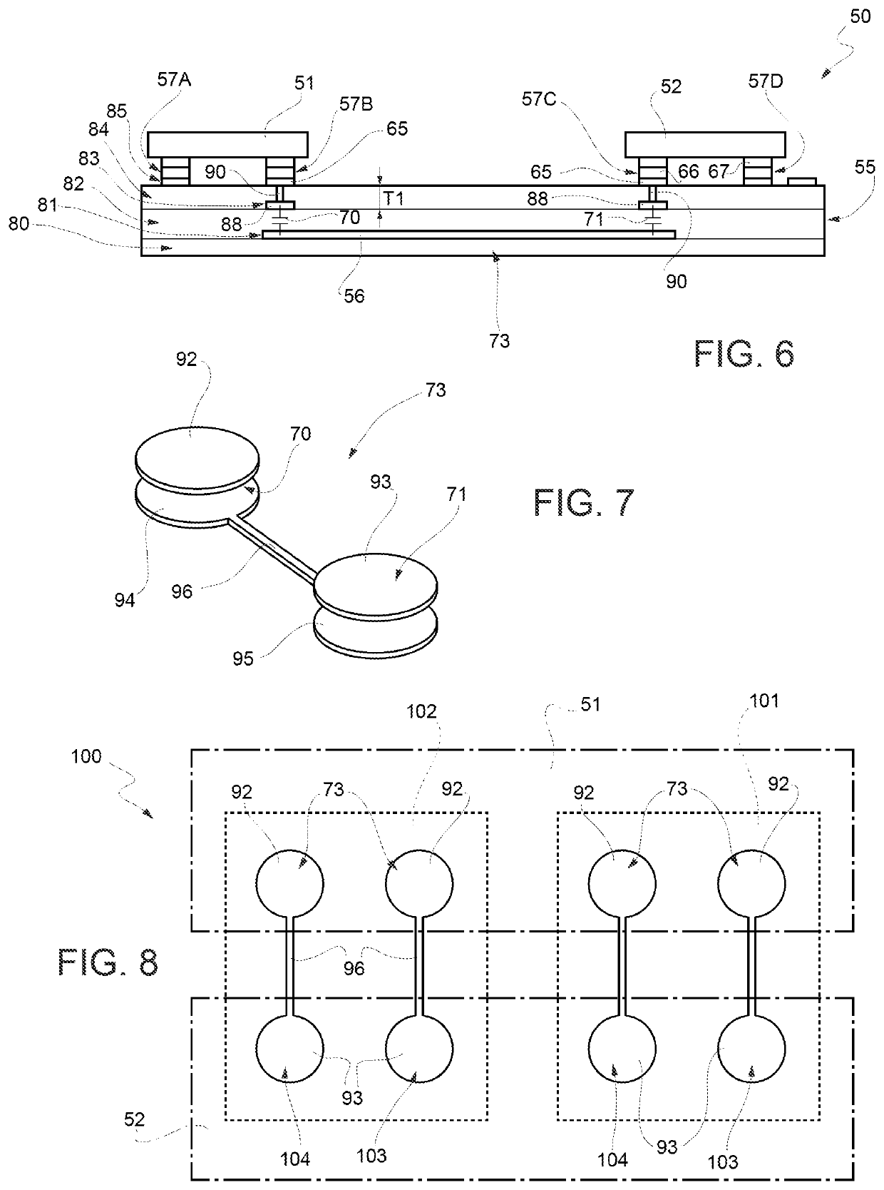 Packaged electronic system formed by electrically connected and galvanically isolated dice