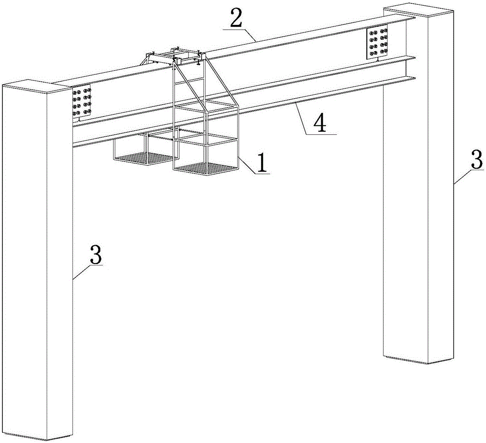 Moveable fabricated construction operating platform mechanism and construction method thereof