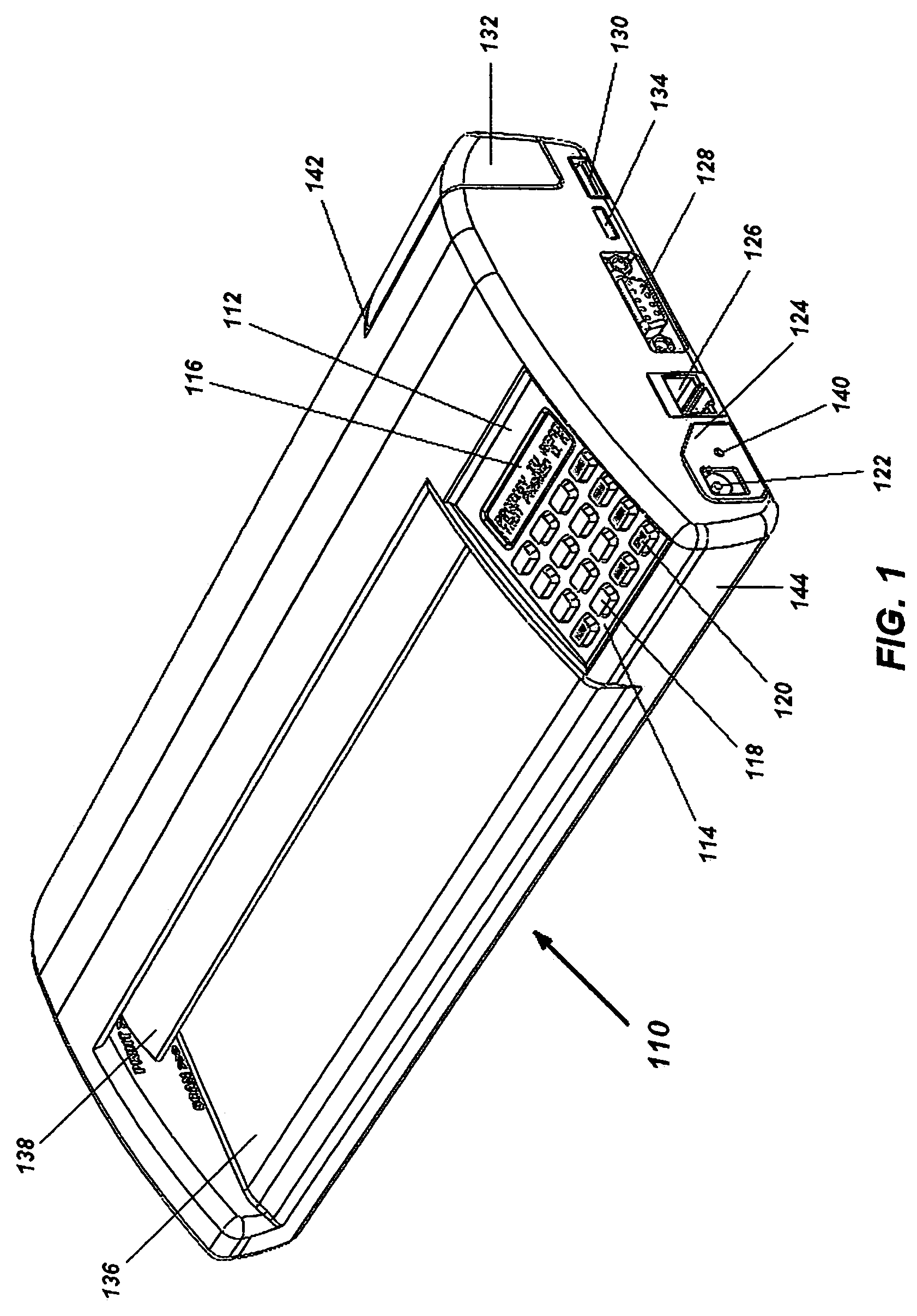 Portable electronic faxing, scanning, copying, and printing device