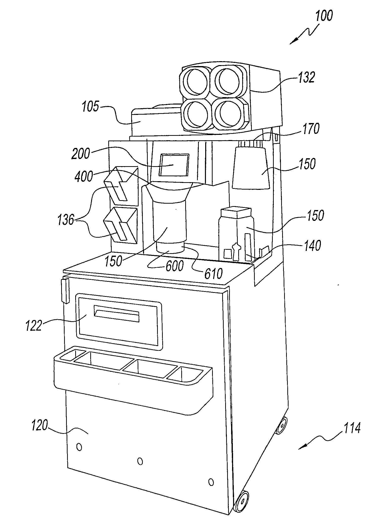 Method and system for measuring ingredients in a container of a beverage dispenser