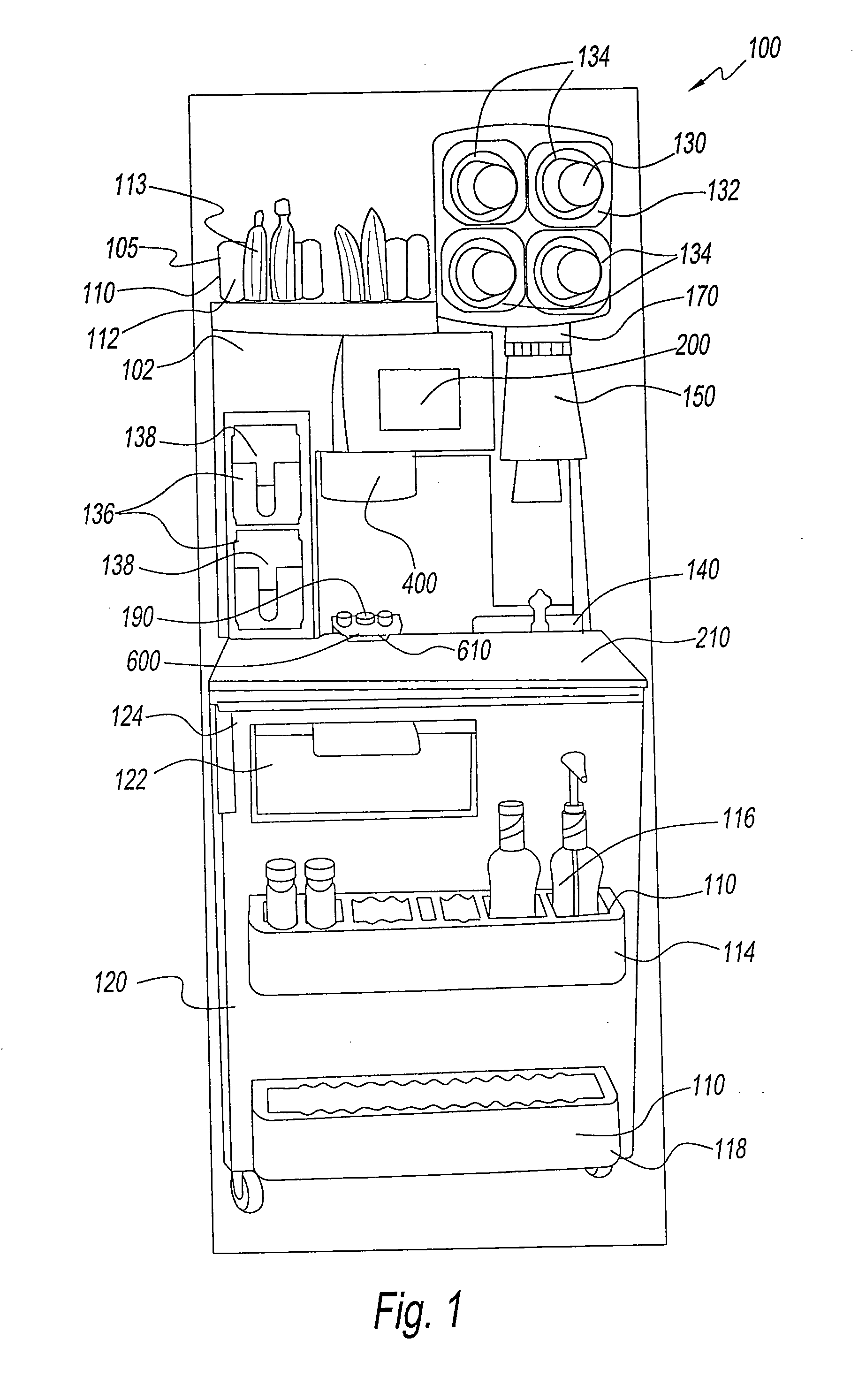 Method and system for measuring ingredients in a container of a beverage dispenser