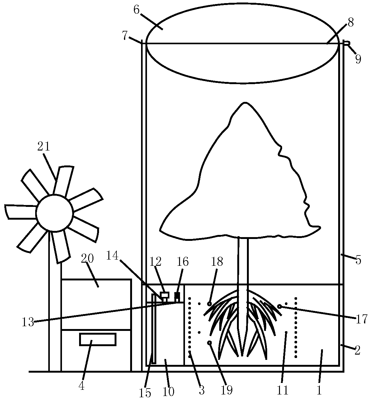 Alpine-region tree planting device and method