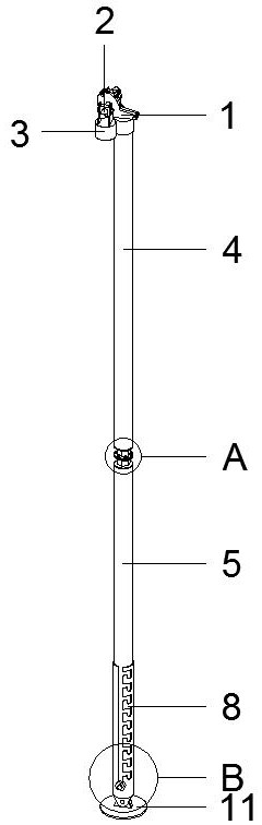 Herringbone vertical rod pull rod device suitable for field electric power construction operation