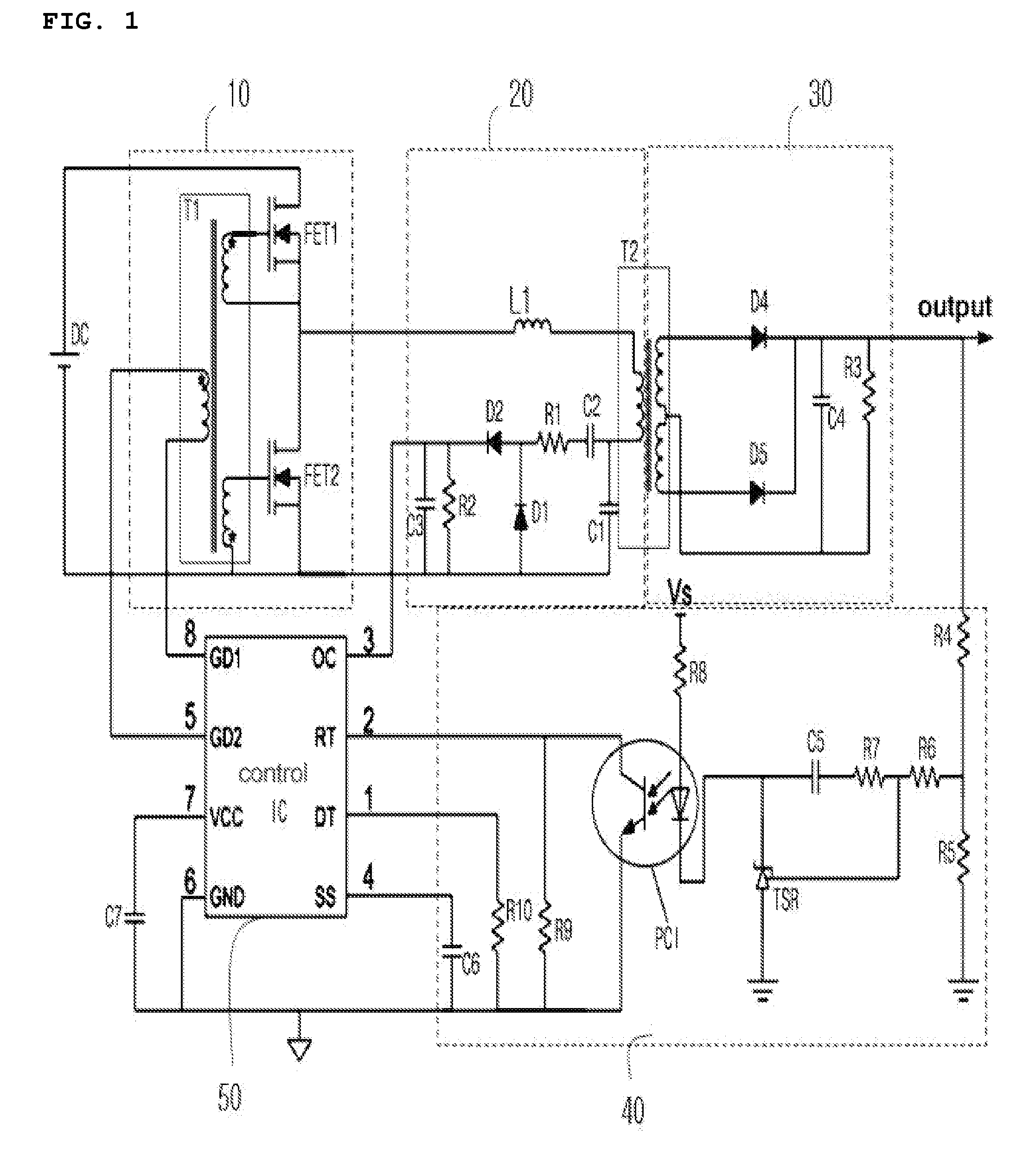 Half-bridge power converter for driving LED by series-resonant connection of inductor, inductor and capacitor