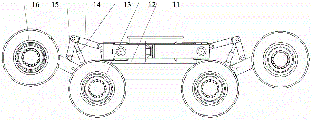 Swing arm type double-wheel-track composite special engineering vehicle chassis