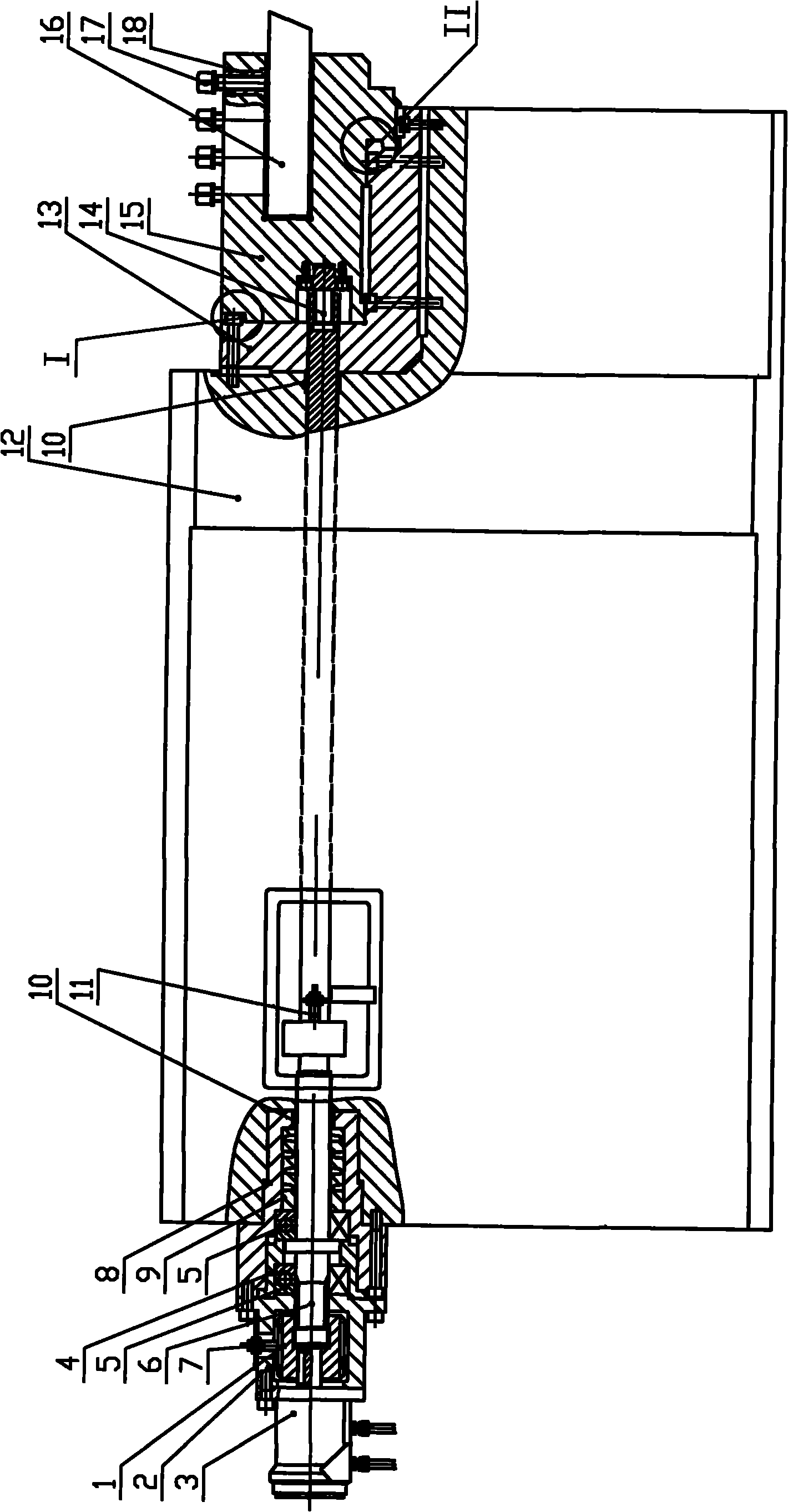 Tool-pulling structure for horizontal lathe tiger head tool holder