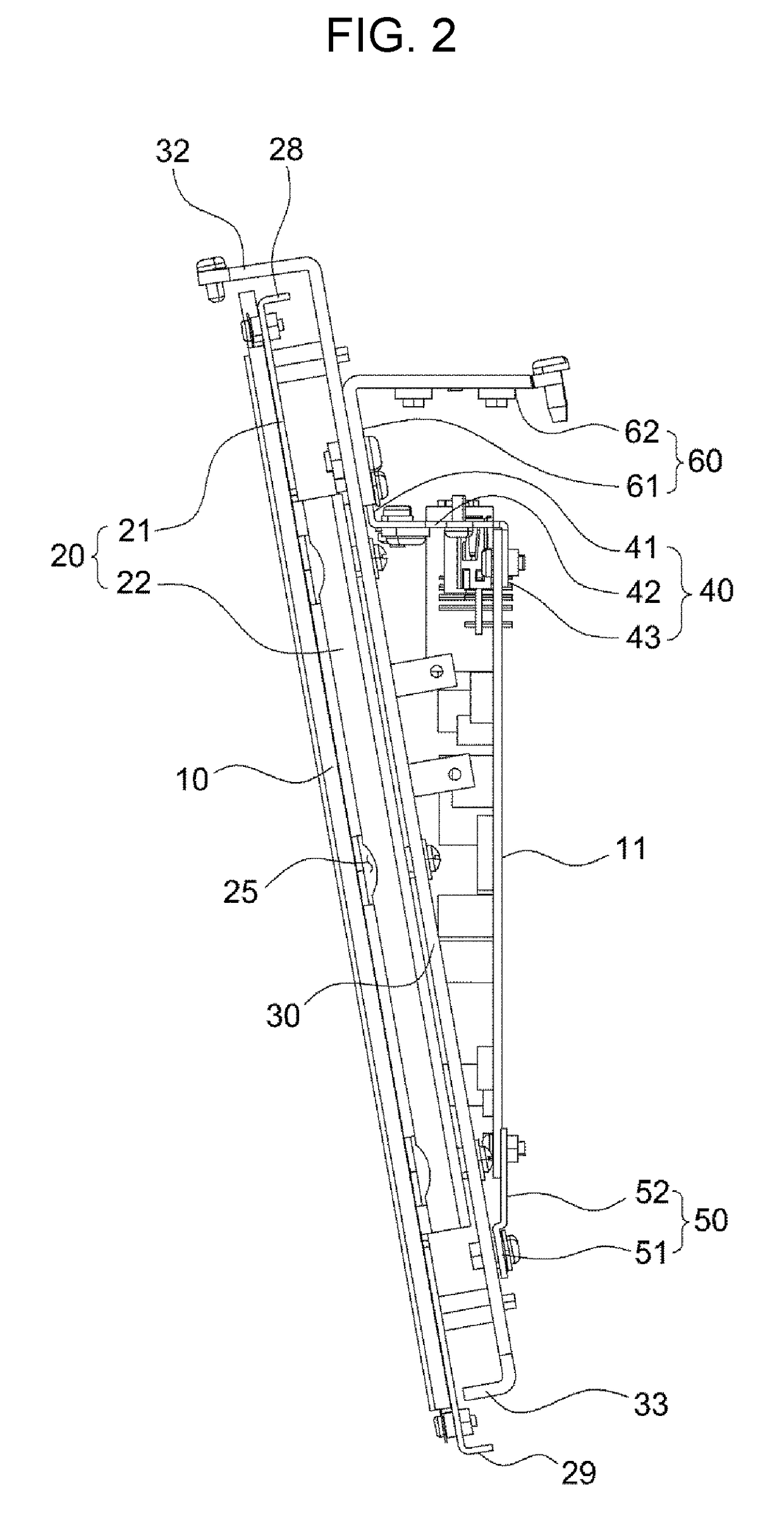 Display device equipped with frame assembly