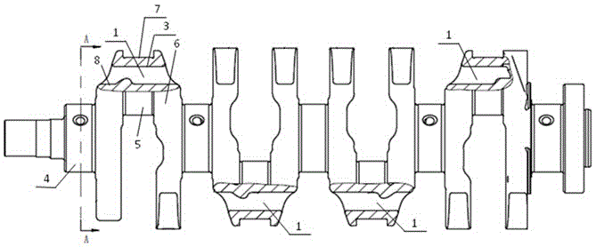 A gasoline engine crankshaft