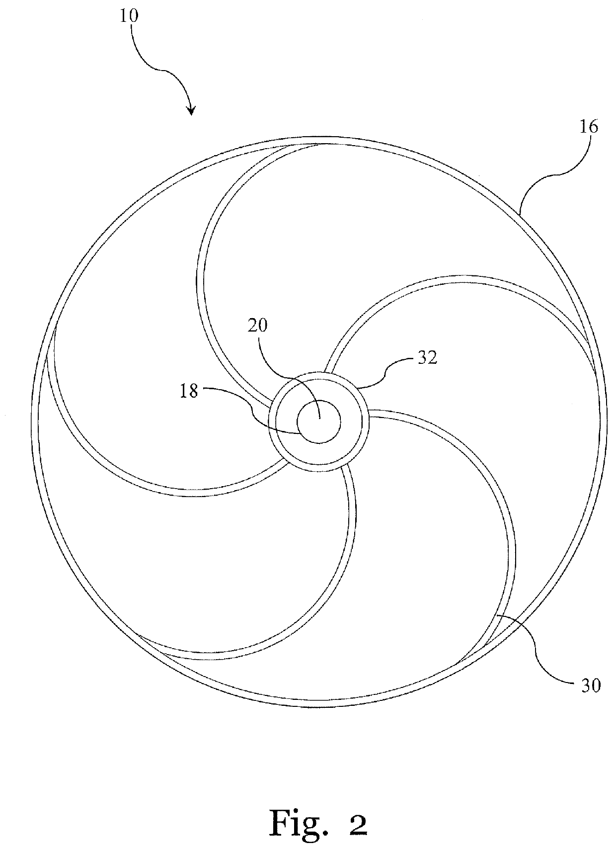 Double cutting disc with curved deformation lines