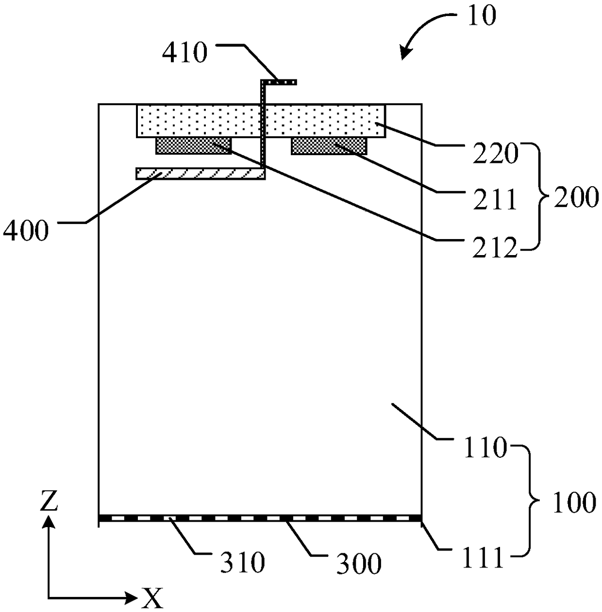 Crystal oscillator probe structure and evaporation plating device