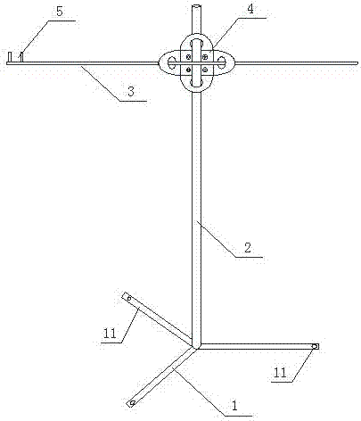 Highway pavement base course elevation space control baseline frame device and using method thereof