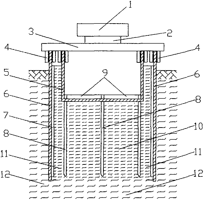 High-frequency static compaction-drainage-grouting composite foundation processing method and special equipment