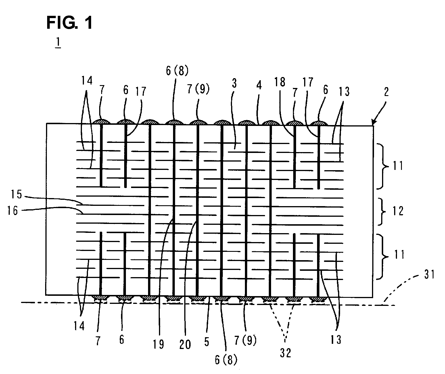 Layered capacitor and mounting structure