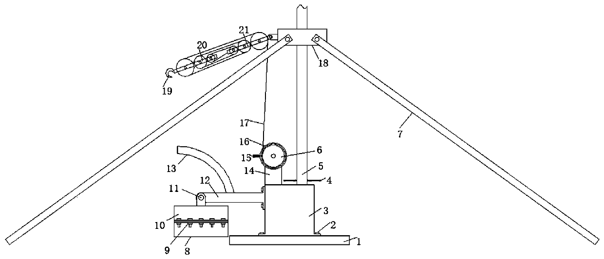 Mechanical erecting device for cement electric power pole
