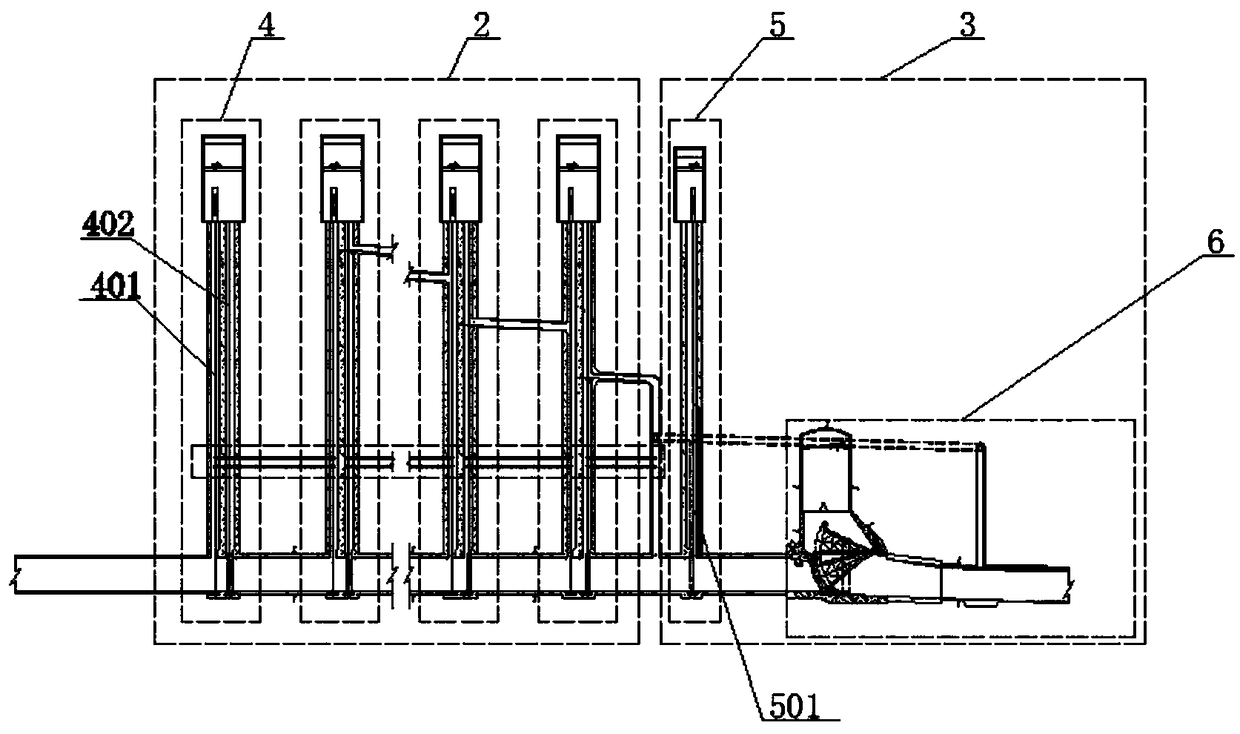 Flat pressure pipe for step-by-step water retaining and emptying system of high dam